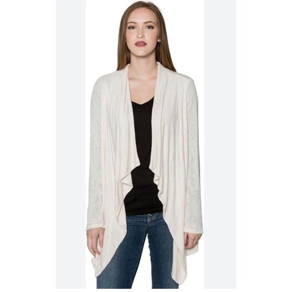 Soft Surroundings Women's XL Cardigan Oatmeal Open Front Waterfall‎ Cottagecore - Picture 1 of 8